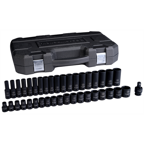 GearWrench 39 Piece 1/2 Inch Drive 6 Point Standard & Deep Impact Metric Socket Set