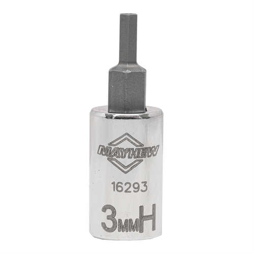 Mayhew Mayhew 3 MM Tamper Metric Hex Short Insert Socket Bit, 1/4-Inch Drive