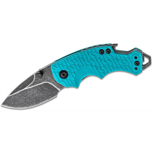 Kershaw Shuffle Multifunction Manual Open Inset Liner Lock Drop Point Blade EDC Folding Pocket Knife with BlackWash Finish - Teal