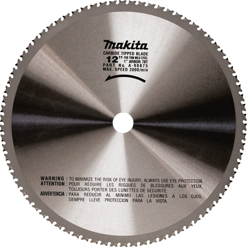 Makita 12" 78T Carbide Tipped Saw Blade, Ferrous Metal, Thin Gauge