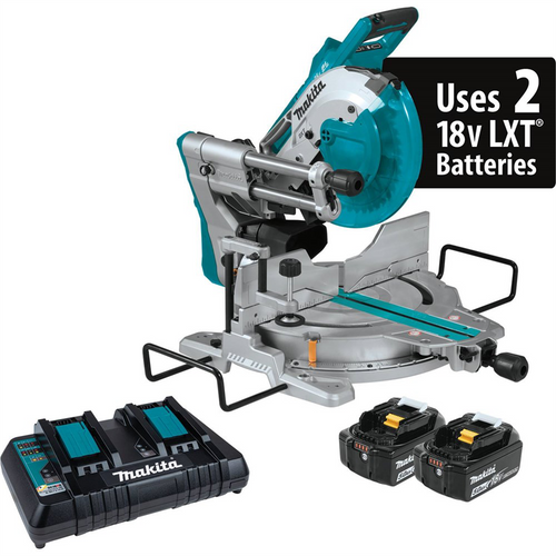 Makita 36V (18V X2) LXT Brushless 10" Dual-Bevel Sliding Compound Miter Saw w/ Laser Kit, 5.0Ah Makita 36V (18V X2) LXT Brushless 10" Dual-Bevel Sliding Compound Miter Saw w/ Laser Kit, 5.0Ah