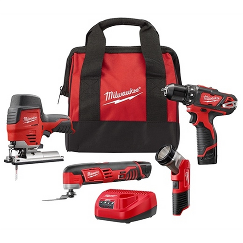 Milwaukee Tool M12 Cordless LITHIUM-ION 4-Tool Combo Kit