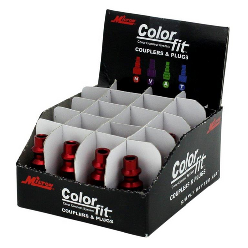 Milton Industries ColorFit Plugs, M-style Red, 1/4" FNPT
