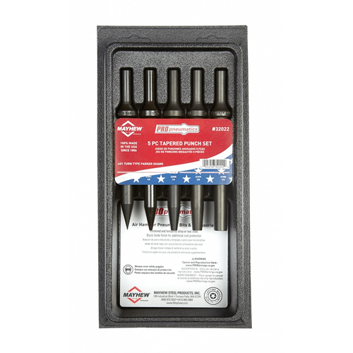 Mayhew PNEU TAPERED PUNCH SET 5-PC Mayhew PNEU TAPERED PUNCH SET 5-PC