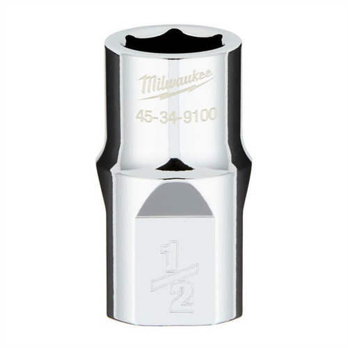 Milwaukee Tool 1/2" Drive 1/2" SAE  6-Point Socket with FOUR FLAT Sides, Vanadium Steel, Chrome
