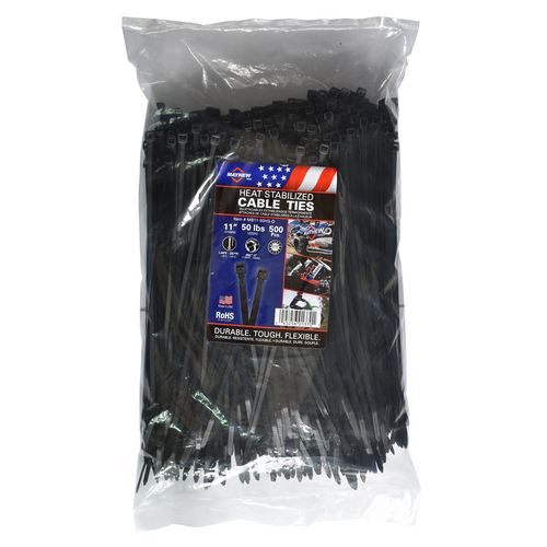 Mayhew 11" 50 lbs Heat Stable Cable Ties 500/Bag