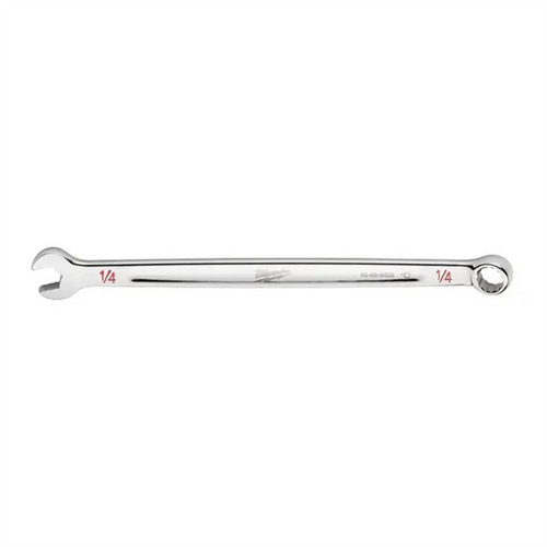 Milwaukee Tool 1/4" SAE Combination Wrench, 12-Point, Steel, Chrome, Ergonomic, I-Beam Handle