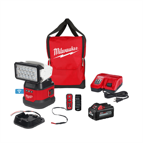 Milwaukee Tool M18 Utility Remote Control Search Light Kit w/ Portable Base Milwaukee Tool M18 Utility Remote Control Search Light Kit w/ Portable Base