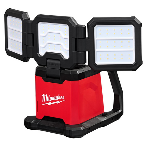 Milwaukee Tool M18 18-Volt Lithium-Ion Cordless 4500 Lumens ROVER Dual Power Triple-Panel Flood & Area Light Milwaukee Tool M18 18-Volt Lithium-Ion Cordless 4500 Lumens ROVER Dual Power Triple-Panel Flood & Area Light