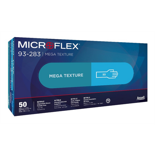 Microflex 93-283 MEGA TXT GLOVES BLUE XL (9.5-10)