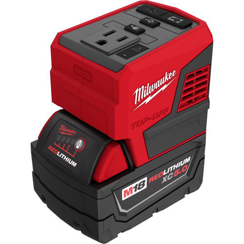 Milwaukee Tool M18 TOP-OFF 175W Power Supply & M18 Redlithium XC5.0 Battery Pack Milwaukee Tool M18 TOP-OFF 175W Power Supply & M18 Redlithium XC5.0 Battery Pack