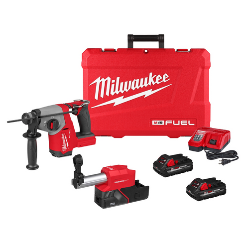 Milwaukee Tool M18 FUEL 5/8 inch SDS Plus Rotary Hammer with Dust Extractor Kit
