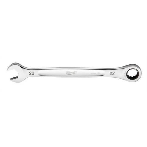 Milwaukee Tool 22MM Metric Ratcheting Combination Wrench, 12-Point, Steel, Chrome Milwaukee Tool 22MM Metric Ratcheting Combination Wrench, 12-Point, Steel, Chrome