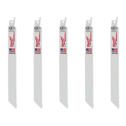 Milwaukee Tool 8" 8/12 TPI SAWZALL Blades (5 Pk) Milwaukee Tool 8" 8/12 TPI SAWZALL Blades (5 Pk)