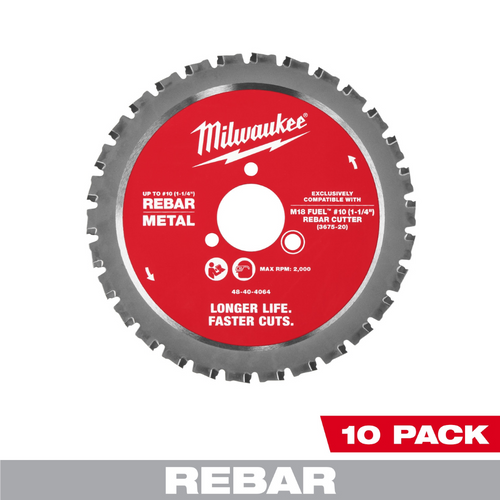 Milwaukee Tool Number 10 (1-1/4 inch) Rebar Cutting Blade - 10 PK