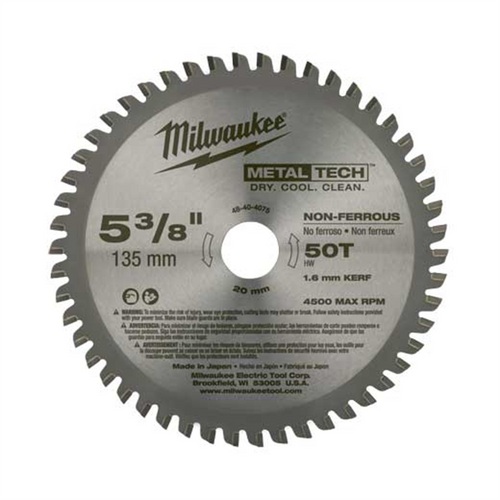 Milwaukee Tool 5-3/8" Aluminum Cutting Circular Saw Blade Milwaukee Tool 5-3/8" Aluminum Cutting Circular Saw Blade