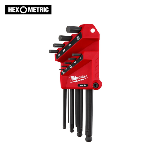Milwaukee Tool 9-Key Ball End L-Style Hex Key Set - Metric