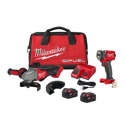 Milwaukee Tool M18 FUEL Compact Impact Wrench and Grinder 2-Tool Combo Kit Milwaukee Tool M18 FUEL Compact Impact Wrench and Grinder 2-Tool Combo Kit