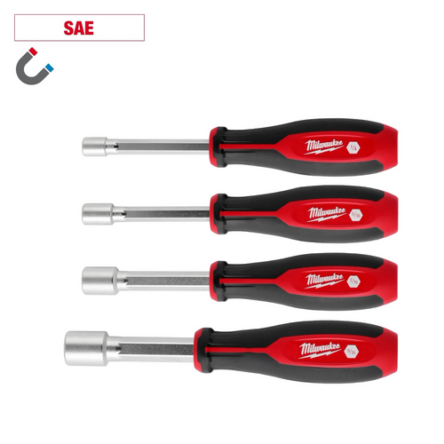 Milwaukee Tool 4pc SAE HollowCore Magnetic Nut Driver Set