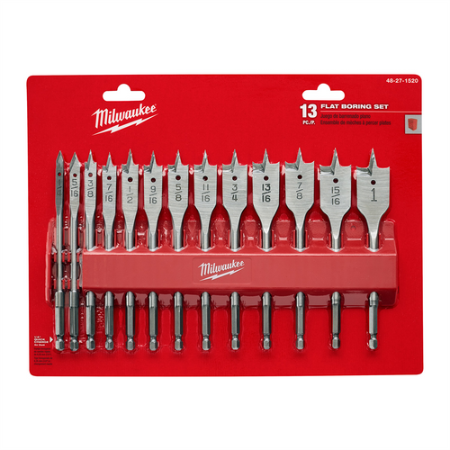 Milwaukee Tool 13PC Flat Boring Bit Set Milwaukee Tool 13PC Flat Boring Bit Set