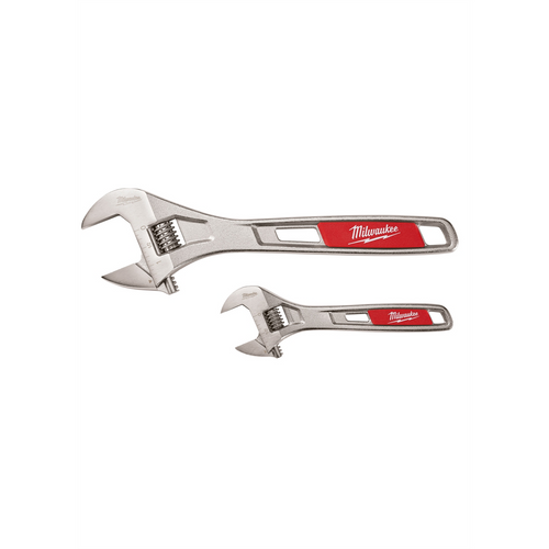 Milwaukee Tool 2-PC ADJUSTABLE CHROME PLATE WRENCH SET 6" 10 IN. Milwaukee Tool 2-PC ADJUSTABLE CHROME PLATE WRENCH SET 6" 10 IN.