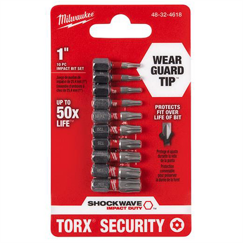 Milwaukee Tool 10-Piece SHOCKWAVE Impact Torx® Security Insert Bit Sets (3 Pack) Milwaukee Tool 10-Piece SHOCKWAVE Impact Torx® Security Insert Bit Sets (3 Pack)