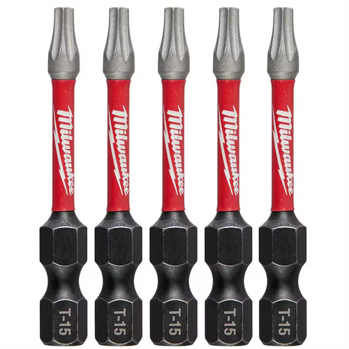 Milwaukee Tool T15 TORX SHOCKWAVE Impact 2" Power Bits (5 pk)