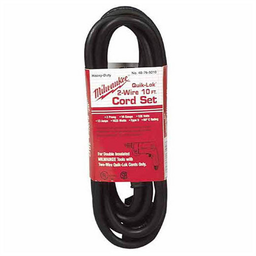 Milwaukee Tool 10 FT. DOUBLE INSULATED 2-WIRE QUIK-LOK CORD Milwaukee Tool 10 FT. DOUBLE INSULATED 2-WIRE QUIK-LOK CORD