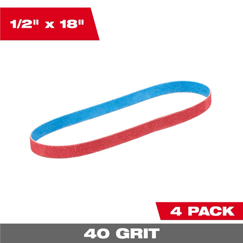 Milwaukee Tool 1/2 Inch x 18 Inch 40 Grit Bandfile Belts ‐ 4 pack Milwaukee Tool 1/2 Inch x 18 Inch 40 Grit Bandfile Belts ‐ 4 pack