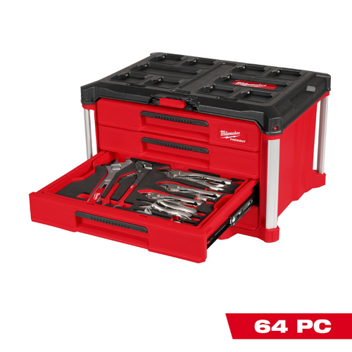 Milwaukee Tool 64 Piece Hand Tool Set with PACKOUT 4 Drawer Tool Box