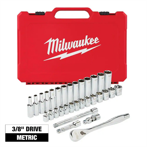 Milwaukee Tool 3/8" Drive 32pc Ratchet & Socket Set - Metric Milwaukee Tool 3/8" Drive 32pc Ratchet & Socket Set - Metric