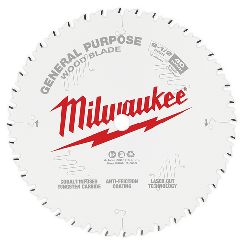 Milwaukee Tool 8-1/2" 40T General Purpose Circular Saw Blade Milwaukee Tool 8-1/2" 40T General Purpose Circular Saw Blade