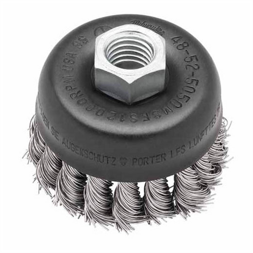 Milwaukee Tool 3" Knot Wire Cup Brush - Stainless Steel Milwaukee Tool 3" Knot Wire Cup Brush - Stainless Steel