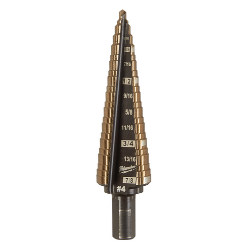 Milwaukee Tool Cobalt Step Drill Bit #4 (3/16-7/8") Milwaukee Tool Cobalt Step Drill Bit #4 (3/16-7/8")