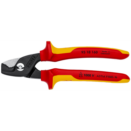 KNIPEX Cable Shears with StepCut Cutting Edges - 1000 V Insulated