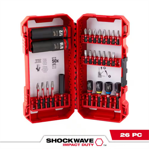 Milwaukee Tool SHOCKWAVE Impact Duty Drive and Fasten Set - 26PC