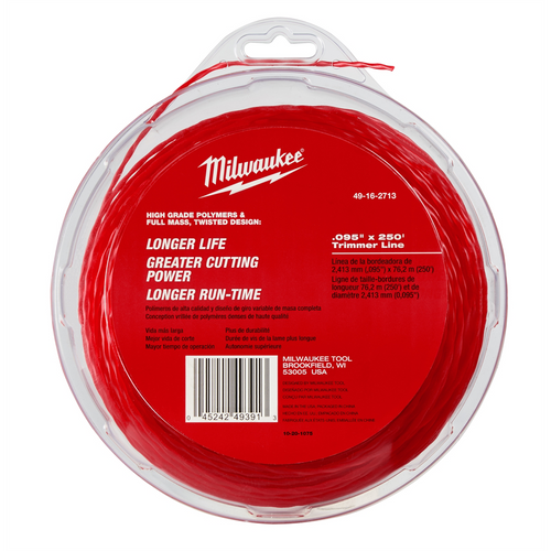 Milwaukee Tool .095"X250 FT. BRUSH GRASS LANDSCAPING TRIMMER LINE Milwaukee Tool .095"X250 FT. BRUSH GRASS LANDSCAPING TRIMMER LINE