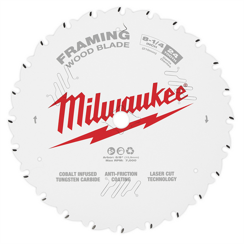 Milwaukee Tool 8-1/4" 24T Framing Circular Saw Blade Milwaukee Tool 8-1/4" 24T Framing Circular Saw Blade