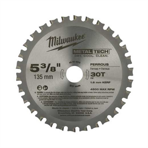 Milwaukee Tool 5-3/8" Metal & Stainless Cutting Circular Saw Blade Milwaukee Tool 5-3/8" Metal & Stainless Cutting Circular Saw Blade