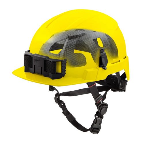 Milwaukee Tool BOLT Yellow Front Brim Safety Helmet with IMPACT ARMOR Liner (USA) - Type 2, Class E