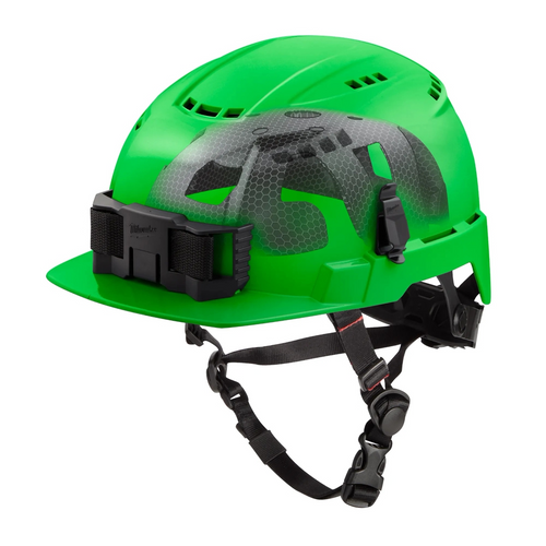 Milwaukee Tool BOLT Green Front Brim Vented Safety Helmet with IMPACT ARMOR Liner (USA) - Type 2, Class C