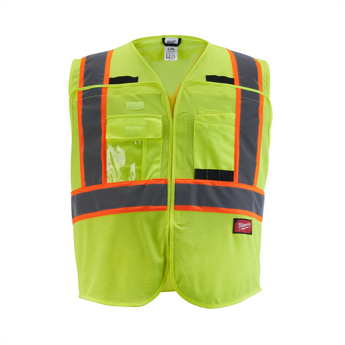 Milwaukee Tool Class 2 Breakaway High Visibility Yellow Mesh Safety Vest - S/M (CSA) Milwaukee Tool Class 2 Breakaway High Visibility Yellow Mesh Safety Vest - S/M (CSA)