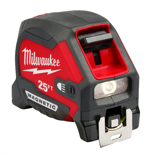 Milwaukee Tool 25ft Compact Wide Blade Magnetic Tape Measure w/ Rechargeable 100L Light Milwaukee Tool 25ft Compact Wide Blade Magnetic Tape Measure w/ Rechargeable 100L Light