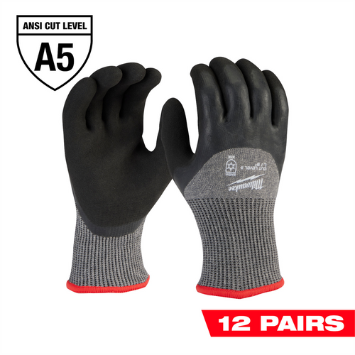 Milwaukee Tool 12-Pack Cut Level 5 Winter Dipped Gloves - L