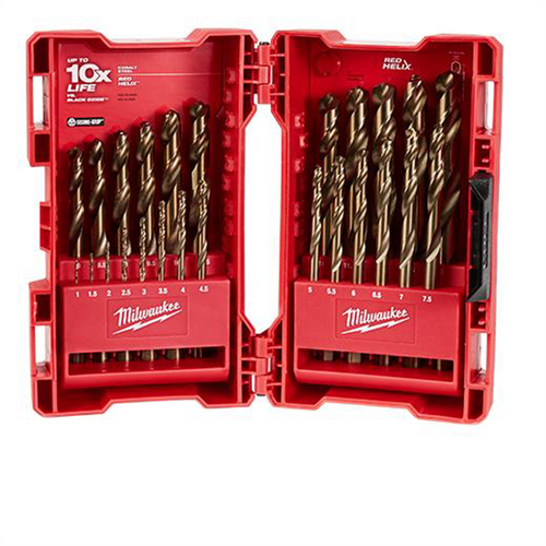 Milwaukee Tool RED HELIX Cobalt Metric Drill Bit Set ‐ 25PC Milwaukee Tool RED HELIX Cobalt Metric Drill Bit Set ‐ 25PC