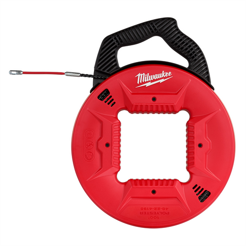 Milwaukee Tool 100' Polyester Fish Tape w/ Flexible Metal Leader Milwaukee Tool 100' Polyester Fish Tape w/ Flexible Metal Leader