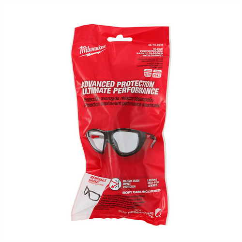 Milwaukee Tool Clr Hi Prfrm Sfty Glasses w/Gasket