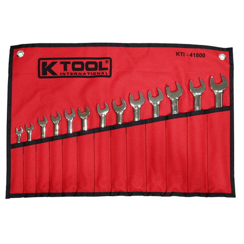 K Tool International Wrench Set 13 Piece Combination Hi Polish Metric