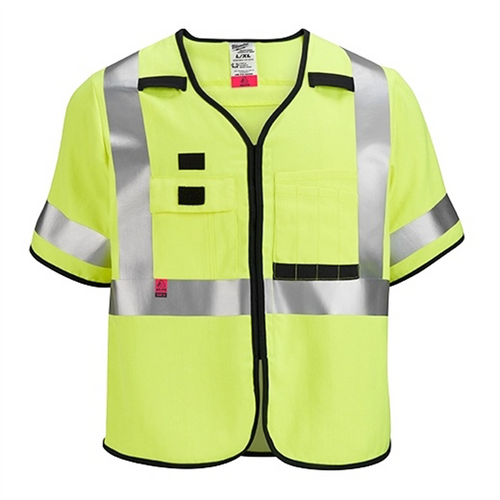 Milwaukee Tool AR/FR Cat. 1 Class 3 High Visibility Yellow Safety Vest - S/M