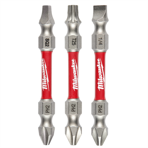 Milwaukee Tool SHOCKWAVE Impact Duty PH2/SQ2/T25 Double Ended Bits 3PC